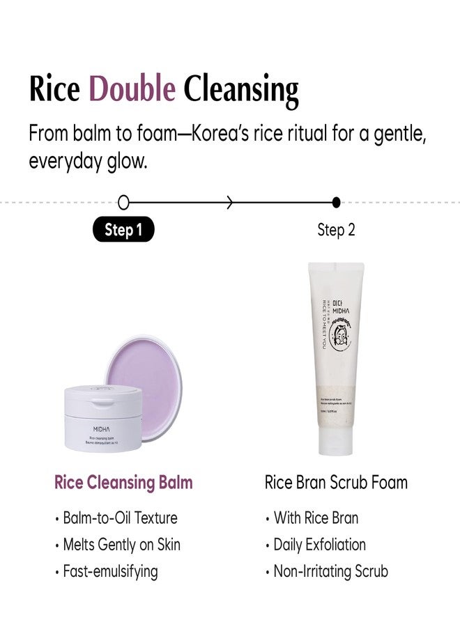 MIDHA RICE CLEANSING BALM, 3.38fl.oz/100ml, Deep cleansing, Moisturising, Gentle makeup remover, Balm to oil formula, daily facial wash, Non-irritating cleanser, Blackhead cleansing, Hydrating, Vegan - Image 4